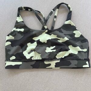 Lululemon Energy Bra Size 8, green camo